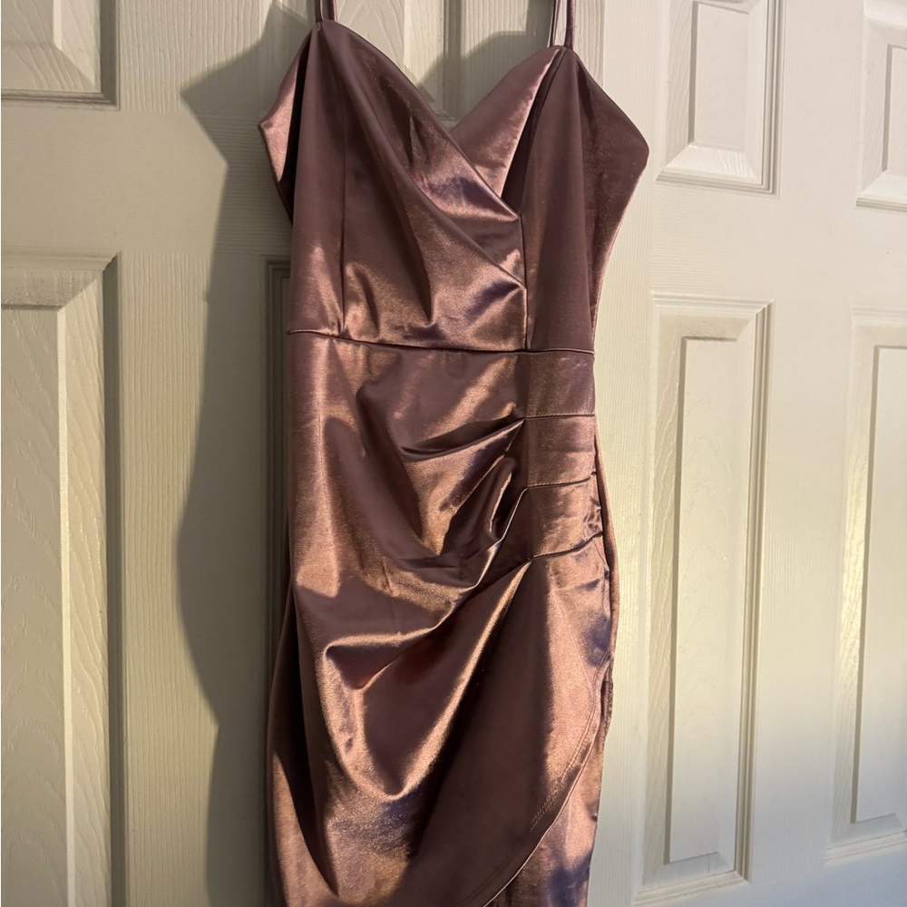 Elegant Satin Dress in Mauve